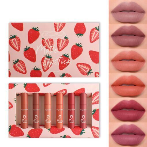 Caja de 6 piezas Strawberry Set Lip Gloss Taza antiadherente - Image 3