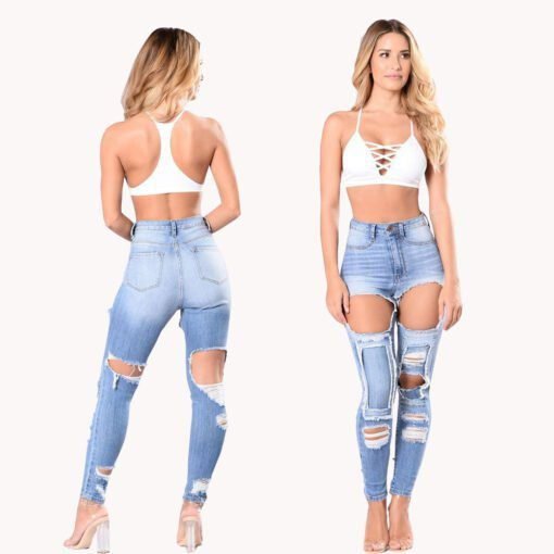 Pantalones vaqueros rotos explosiones mujer
