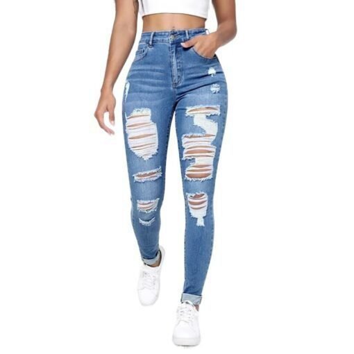 Pantalones vaqueros ajustados de cintura alta - Image 3