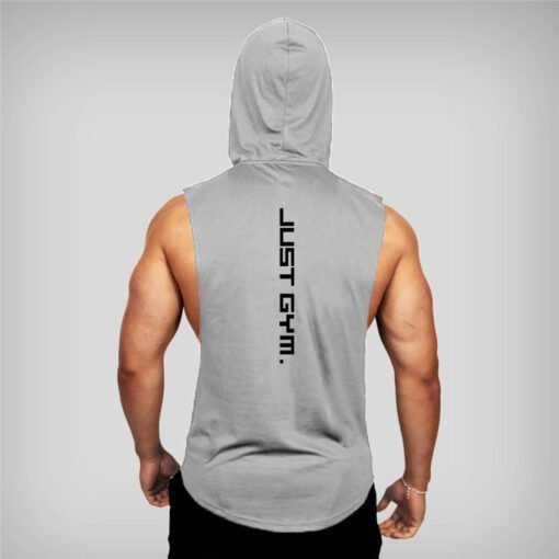 Chaleco deportivo con capucha para hombre, ropa holgada - Image 2