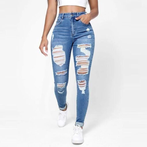 Pantalones vaqueros ajustados de cintura alta