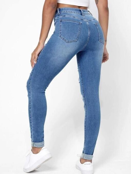 Pantalones vaqueros ajustados de cintura alta - Image 2