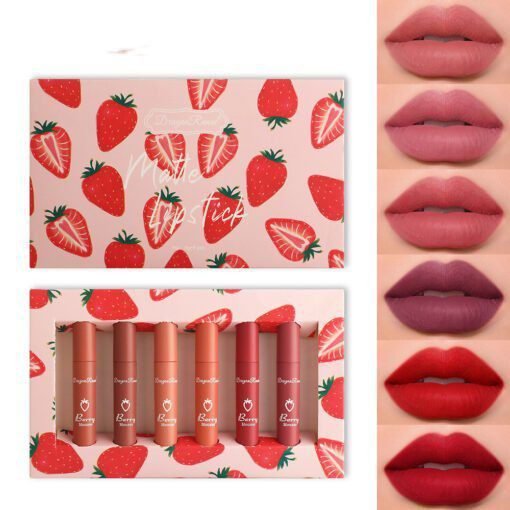 Caja de 6 piezas Strawberry Set Lip Gloss Taza antiadherente - Image 4