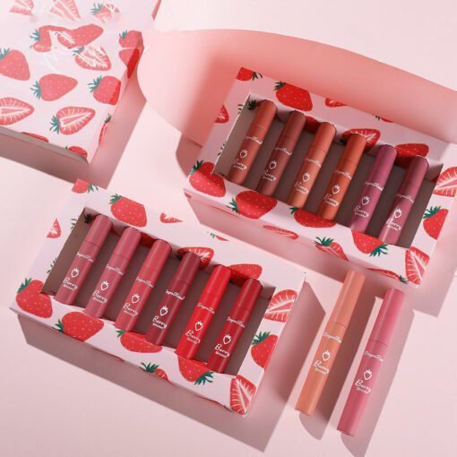 Caja de 6 piezas Strawberry Set Lip Gloss Taza antiadherente - Image 5