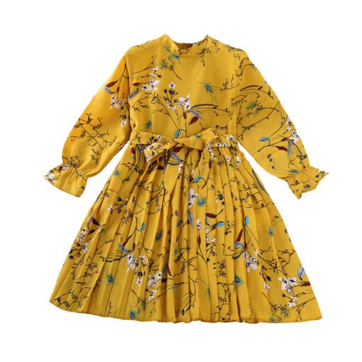 Vestido de princesa infantil de manga larga con estampado coreano - Image 4