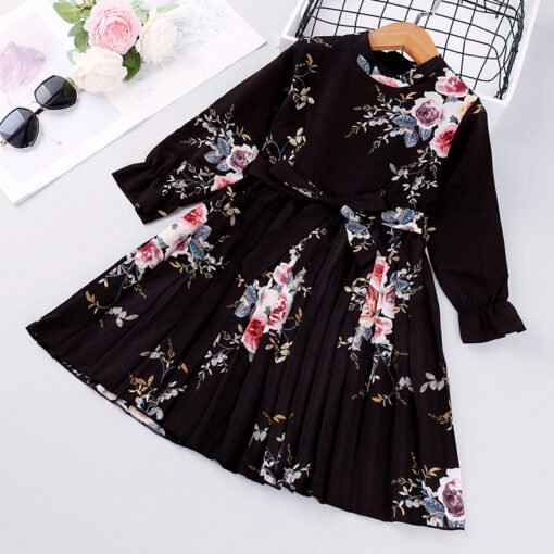 Vestido de princesa infantil de manga larga con estampado coreano - Image 2