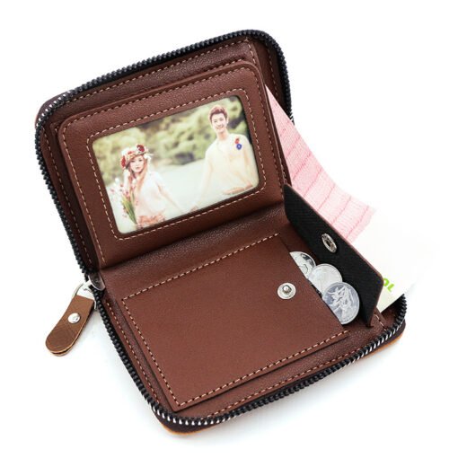 Cartera vertical de cadena corta para hombre con tarjetero y acabado esmerilado - Image 5