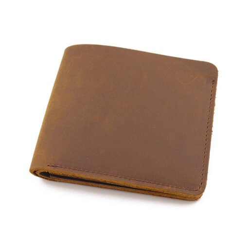 Cartera de cuero Crazy Horse con capa superior de cuero y múltiples ranuras para tarjetas - Image 4