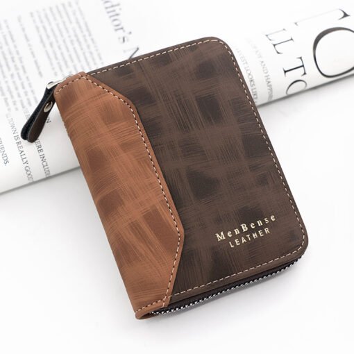 Cartera vertical de cadena corta para hombre con tarjetero y acabado esmerilado - Image 6