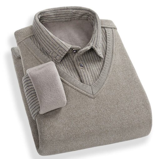 Suéter de terciopelo con camisa - Image 3