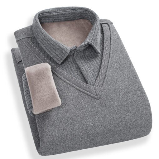Suéter de terciopelo con camisa - Image 4