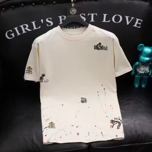 Camiseta bordada de cuello redondo para hombre - Image 3