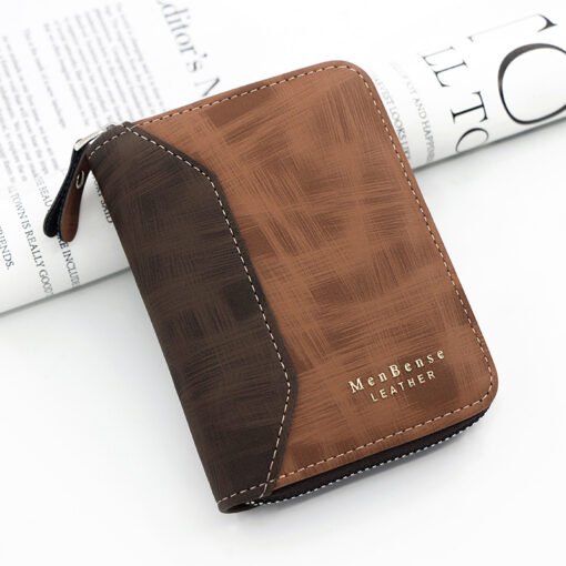 Cartera vertical de cadena corta para hombre con tarjetero y acabado esmerilado - Image 8