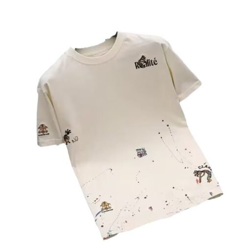 Camiseta bordada de cuello redondo para hombre - Image 2