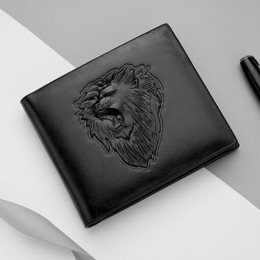 Cartera Hombre con Cremallera León Estampado