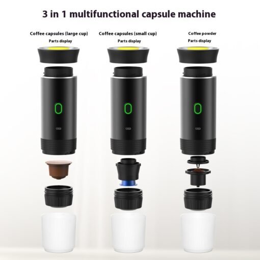 Molinillo de café eléctrico portátil 3 en 1, práctico para viajes, máquina de café expreso, máquina de café expreso portátil - Image 2