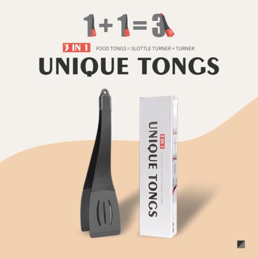Espátula para freír 3 en 1, pinza de silicona para alimentos, pinza para freír panqueques, pala, espátulas ranuradas - Image 3